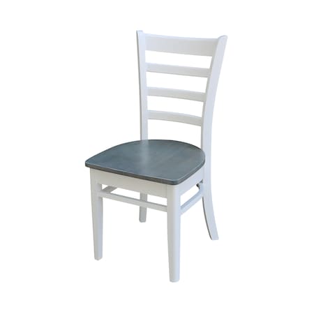 International Concepts Set of Two Emily Side Chair, White/Heather Gray C05-617P